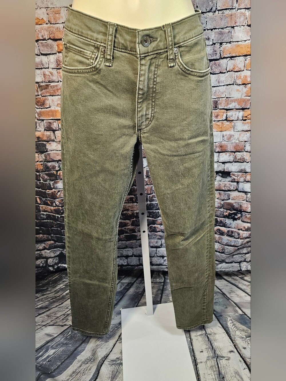 Rag & Bone Fit 2 Slim Olive Green Jeans 28x32 Garment Dyed Men's